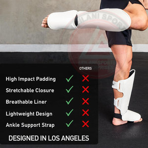 Espinilleras de Muay Thai de Primera Calidad, Cuero Vacuno, Logotipo Personalizado, Cierre de Velcro, Protector de Piernas para Kickboxing - Product Image 4