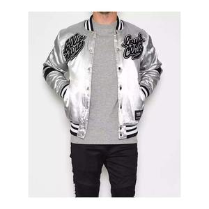 Veste en satin légère, veste bomber brillante, manches longues, vêtement décontracté, fermeture éclair, streetwear, tendance, manteau - Product Image 2