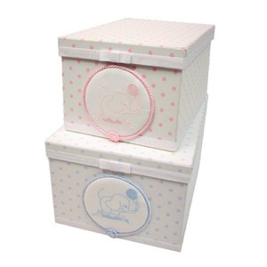 Polka Dot Cotton Wardrobe <b>Box</b> <b>for</b> Clothing <b>Storage</b> and Organization - Product Image 1