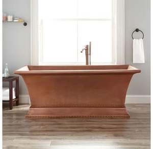 อ่างอาบน้ำทองแดงแช่ตัวลึก ช่วยรักษาความร้อนของน้ำได้นานขึ้น เพื่อความสบายที่ยิ่งขึ้น ให้ความรู้สึกหรูหราในการอาบน้ำที่บ้าน - Product Image 2