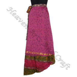 Mayorista de único Vintage Saree Wrap Falda Boho Elegante Multi Color Ropa de verano Moda cómoda Boho Hippie Tamaño libre - Product Image 1