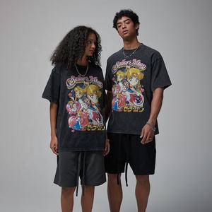 Camiseta DTG Print Sun Faded para hombre, camiseta Vintage 100% de algodón con lavado ácido para hombre, Camiseta con estampado de ropa de calle para hombre y mujer - Product Image 1