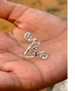Bague tourbillon en argent Sterling faite à la main bague de déclaration de conception spirale réglable bande artistique Boho pour les femmes bijoux en argent 925 - Product Image 4