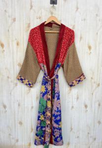 Bata Kimono de Seda Floral Elegante, Bata Larga de Seda para Mujer, Ropa de Salón con Estampado de Lujo, Regalo Nupcial para Dama de Honor, Bata de Reciclaje - Product Image 5