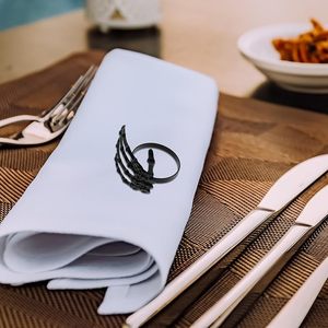 แหวนผ้าเช็ดปากต้นปาล์มผีฮาโลวีนตกแต่งโต๊ะโลหะสำหรับงานปาร์ตี้ฮาโลวีนและฟังก์ชั่นอื่นๆ - Product Image 3