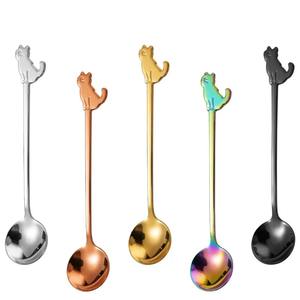 Mini Tea Spoon Cat Design Handle Colorful Fun Spoon Perfect for Kids Dessert Tea <b>Coffee</b> and Gift Use for Parties From India - Product Image 1