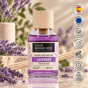 Diffusore di Aromi alla Lavanda con Etichetta Privata 50ml OEM |   Fragranza Floreale Rilassante per la Casa |   Prodotto in Spagna UE - Product Image 1