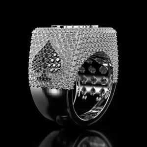 Anillo Personalizado con Letra, Estilo Drip, en Plata de Ley 925 con Baño de Rodio y Diamantes Moissanite VVS de Alto Brillo, para Uso Unisex - Product Image 2