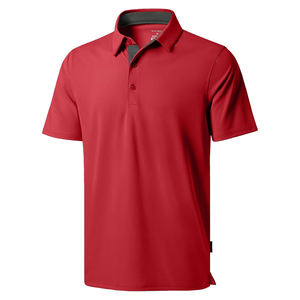 เสื้อโปโลผ้าฝ้ายสแปนเด็กซ์สำหรับผู้ชายเสื้อโปโลแบบระบายอากาศใส่สบายพร้อมโลโก้จากโรงงาน - Product Image 1