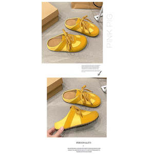 Pantuflas de Media Caña con Suela Gruesa y Punta Cerrada, Estilo Retro 2025, para Mujer, para Caminar al Aire Libre, Pantuflas Fáciles de Poner para Primavera y Otoño - Product Image 6