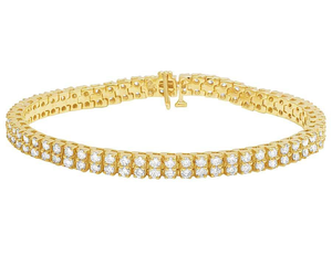 Pulsera de Tenis con Diamantes de Moissanita Chapada en Oro y Plata S925 para Mujer, Regalo para Fiesta, Boda y Compromiso - Product Image 1
