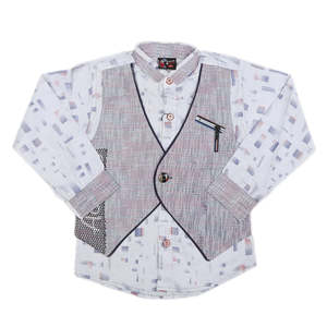 Chemise décontractée à manches longues pour garçons - Bleu - Product Image 3