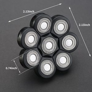 Cabezales de Repuesto para Afeitadora Eléctrica Flotante de 8 Cuchillas, Universales, Negros, con Triple Cuchilla y Función Lavable para Afeitadora Rotatoria Facial - Product Image 2