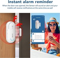 Capteur d'alarme intelligent pour porte et fenêtre Daytech Tuya pour système de sécurité domestique, compatible Wi-Fi, en ABS avec batterie de secours