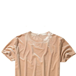 Venta al por mayor de terciopelo cuello redondo Vintage camiseta de gran tamaño para los hombres dobladillo regular bordado logotipo personalizable carta personalizada 200 gramos - Product Image 5