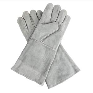 Guantes de cuero antideslizantes de 35CM, color rojo y blanco, para trabajo pesado, guantes protectores, función anticorte, guantes de soldadura antideslizantes de alta temperatura - Product Image 5