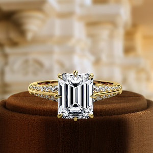 Anillo de boda de compromiso con forma de paz de diamante cultivado en laboratorio de 1 quilate clásico 3D medio pavé IGI certificado E/VS1 claridad fiesta cristianos - Product Image 1