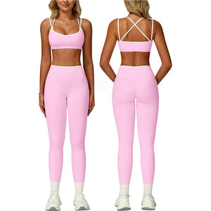 <b>Top</b> Premium Quality Custom Logo Women Active Wear Yoga <b>Leggings</b> <b>And</b> <b>Tops</b> Fitness Yoga Set - Product Image 1