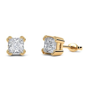 Boucles d'oreilles clous en diamant rond serti clos, 0,30 ct, diamant de laboratoire en platine, pour soirée - Product Image 3