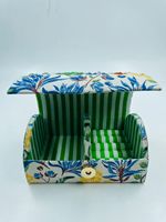 Boîte de rangement à bijoux rectangulaire en forme de dôme, en tissu de coton, avec un design perlé, porte-bague, colliers, cosmétiques, couleur personnalisée