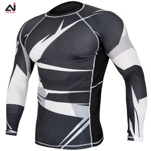 Custom MMA manga larga Rash Guards BJJ Rashguard Kickboxing transpirable deporte secado rápido Rash guards - Product Image 6