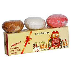 Mysore Boîte cadeau de savons de bain de luxe Sandale Jasmine et Rose Savon en barre de parfum naturel pour une peau douce et lisse Vente en gros - Product Image 2