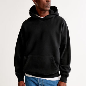Logo personnalisé sweats à capuche unis surdimensionnés épais unisexe coton doux de haute qualité 400 GSM sweats à capuche en coton éponge français - Product Image 4