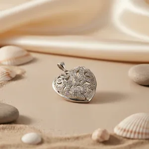 Pendentif Cœur en Filigrane Argent Sterling 925 avec Zircon pour Femme - Cadeau Saint-Valentin Hypoallergénique Sans Nickel Charme Tendance - Product Image 2