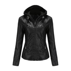 Chaqueta Clásica de Primavera y Otoño para Mujer, Estilo Nuevo, con Capucha, de PU, Tejido Fino, Informal y Cómoda - Product Image 1