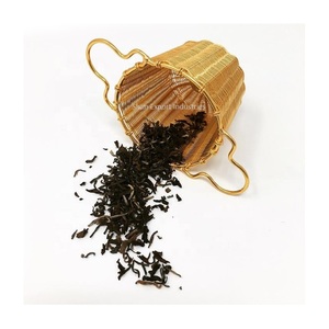 Hand Woven Brass Deep Basket Antique Gold <b>Tea</b> Strainer With Double Sided Handles for Loose Leaf <b>Tea</b> <b>infuser</b> basket Strainer - Product Image 1