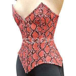 Corsé de PVC con textura de serpiente roja, con varillas de acero, para moldear la cintura, ideal para moda y fiestas. - Product Image 5