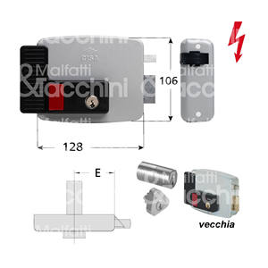 VERROUILLAGE ÉLECTRIQUE appliquer-12V AC Double cylindre loquet autobloquant bouton interne ouvert loquet main droite figure - Product Image 1