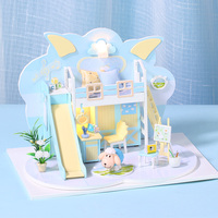IIECREATE DIY Miniature Maison P-1004 Baa Baa Little N 3D Puzzle En Bois Jouets Kit Mini Jouet Style À La Main En Bois Assemblage