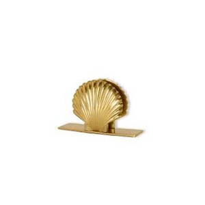 Servilletero barato con diseño de concha de mar dorado en relieve chapado en oro, vajilla, accesorios decorativos, servilletero - Product Image 1