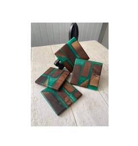 Offre Spéciale sous-verres en résine de bois faits à la main de haute qualité napperon en résine et sous-verres en bois pour tapis de service de thé et Pad - Product Image 4