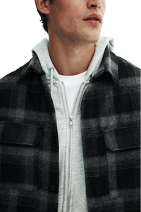Veste chemise en laine mélangée pour homme de luxe - Coupe régulière Finition haut de gamme Vêtement décontracté chic - Product Image 4