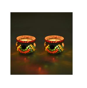 Bougeoir en mosaïque de verre romantique fait à la main en métal pour la décoration intérieure et la fête pour les bougies de mariage - Product Image 6