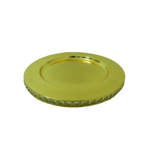 Plato Decorativo para Servir Postres en Fiestas de Bodas, Plato Redondo con Acabado Esmaltado Hecho a Mano - Product Image 1