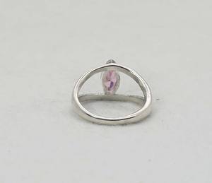 925 Argent Sterling Mois de Novembre Pierre de Naissance Topaze Rose avec Lunette Réglage Marquise Forme Oeil Anneau - Product Image 3
