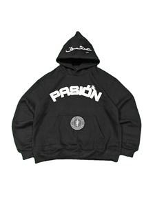 Sweat à capuche en molleton de coton épais personnalisé, logo imprimé en relief, étiquette tissée sur les manches, sweat à capuche imprimé en relief lourd - Product Image 1