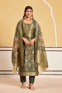 Conjunto Kurti para Mujer, Conjunto Kurti de Seda Banarasi, Conjunto Kurti con Pantalón para Mujer, Conjunto Kurti Plazzo con Dupatta, Conjunto Kurti para Mujer - Product Image 2