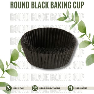 Fabriqué en Italie, écologique, recyclable, personnalisable, résistant à la graisse, doublure pour cupcake en papier ondulé noir, 70 mm, gobelet de cuisson jetable - Product Image 2