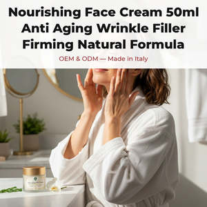 Crème visage anti-âge nourrissante 50 ml, formule naturelle, effet tenseur, anti-rides, OEM, marque privée, soin du corps, Italie, RedMoringa - Product Image 2