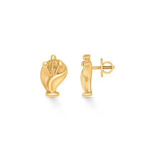 Yellow Gold Heart Huggie Stud <b>Earrings</b> for Women-<b>Diamond</b> Zircon Moissanite or <b>Pearl</b> - Product Image 3
