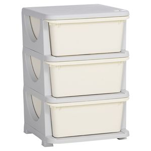 Organisateur de rangement pour jouets à 3 niveaux, blanc crème, durable, tiroirs spacieux pour chambre à coucher, crèche, salon, tout-petits, fabriqué en Chine, modèle - Product Image 1
