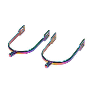 Fabricant de gros éperons de rodage en acier inoxydable, éperons de coupe, éperons de cheval, extrémité du bouton brossé cheval noir - Product Image 6