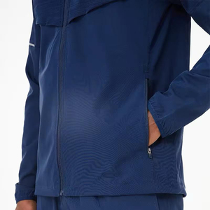 Fait sur mesure 2025 couleur unie coupe-vent survêtements en nylon confortable vêtements de sport personnalisés coupe-vent survêtement pour hommes - Product Image 2