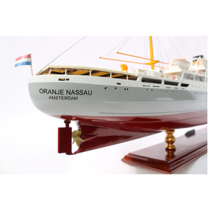Oranjee Nassau barco de madera hecho a mano modelo pintado inspirado Holland American Cruise Liners para decoración del hogar caja de regalo incluida - Product Image 5
