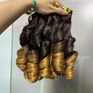 Usine de gros pour cheveux blonds dorés personnalisés, dentelle HD transparente, bouclés rebondissants, vierges vietnamiens, Super Double Drawn Double - Product Image 3