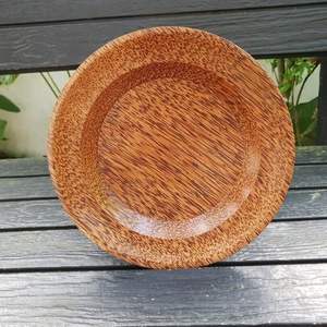 Vajilla de madera de coco de estilo nórdico, platos de cena para catering, juego de platos de madera modernos, sin residuos - Product Image 3